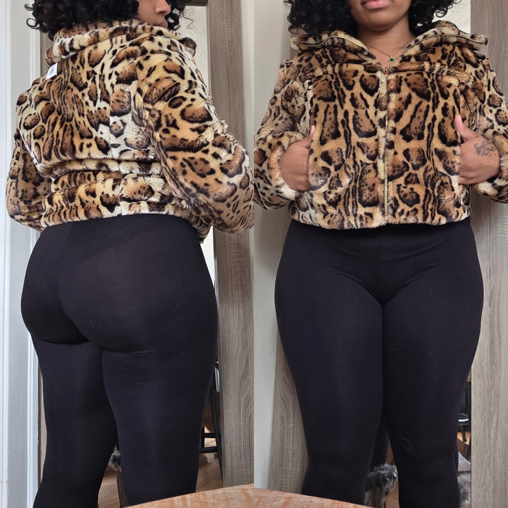 Cache Leopard Print Fur Jacket - image 1